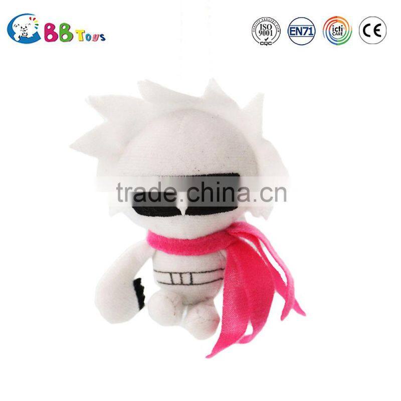 2015 New product white cool doll wearing pink scarf plush soft dolls toys for baby