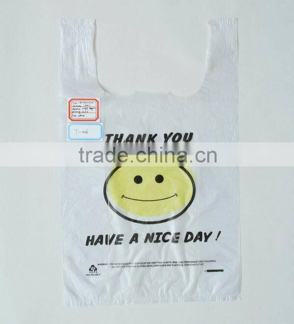 White Film PE Plastic Bag Vest Packing Bags