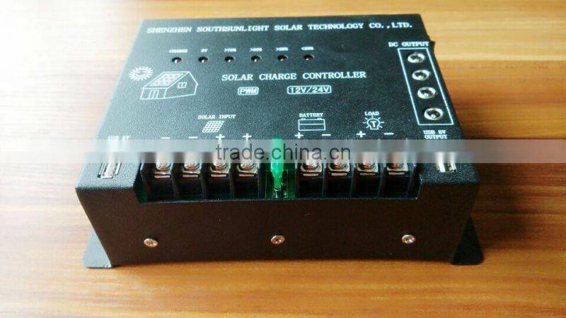 Factory supplier 12V/24V solar charge controller with USB output, pwm solar charge controller manual, 30A/50A solar charger cont