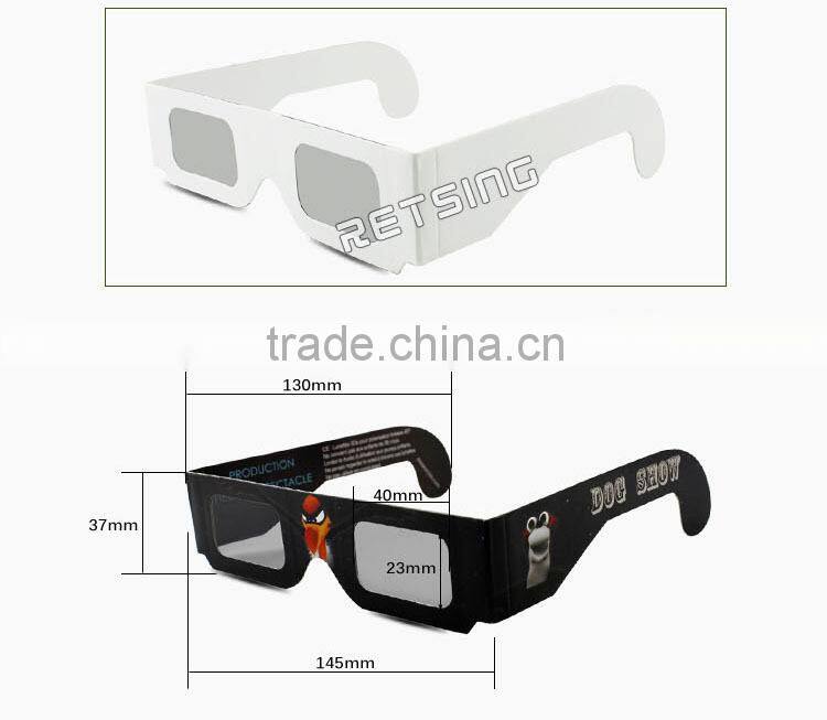 linear polarized 3d paper glasses for home and cinema