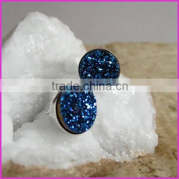 EA3149 Latest design Druzy Bezel Sets, Sparkly Druzy Post Earring