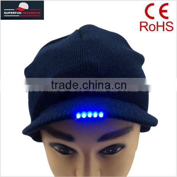 promotional popular LED cap knit cap