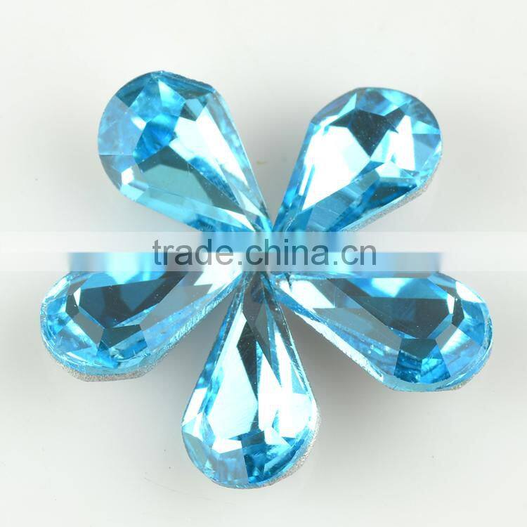 Teardrop shape stone crystal glass tear drop jewelry stone for garment accessories