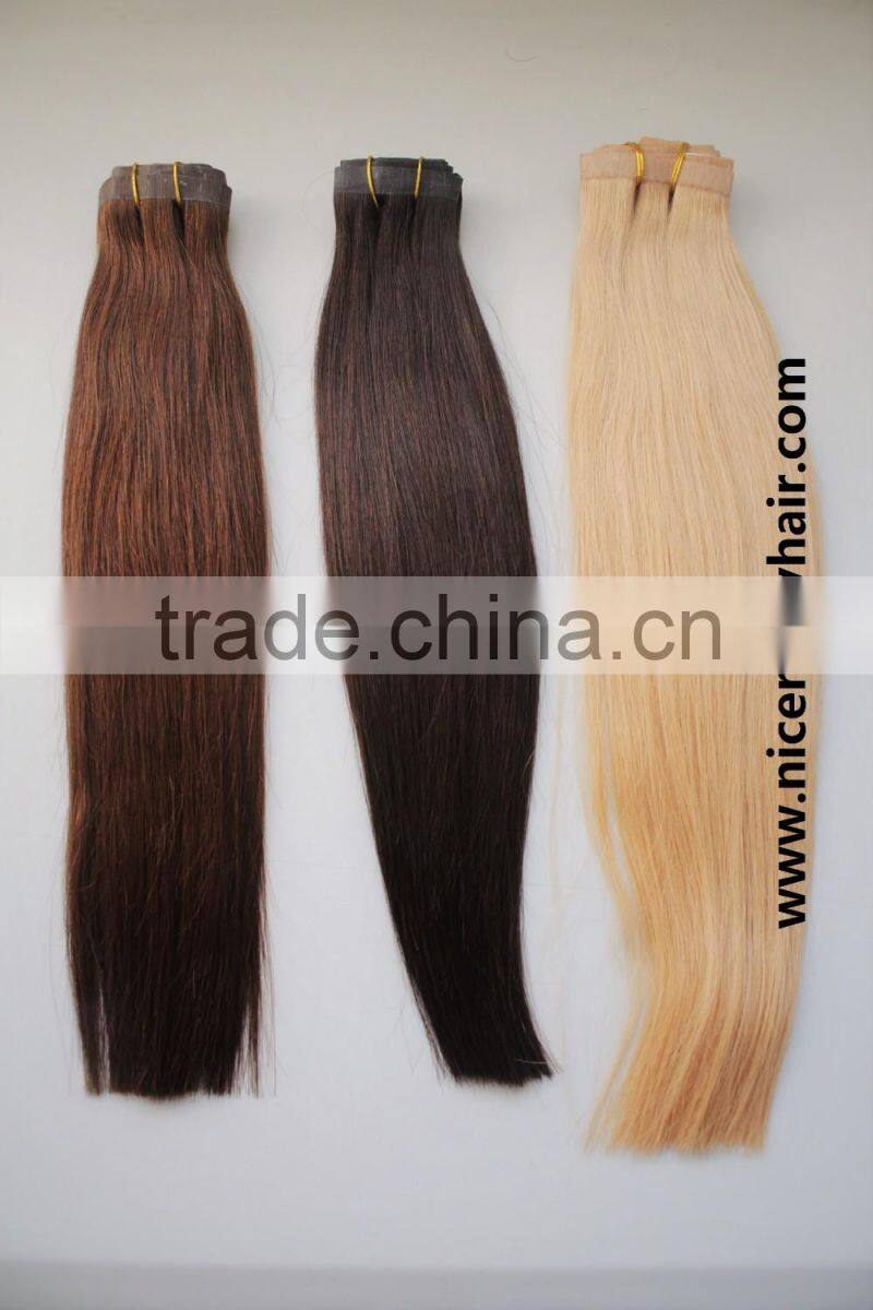 Wholesale top quality 100% human hair clip in hair extensions