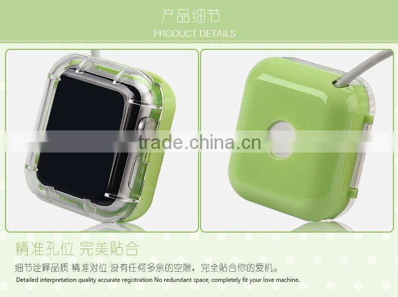 Clear Cover Case Protecter PC Charging Protecter film for Apple Watch For iwatch 38mm 42mm MT-4328