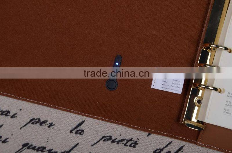 Wholesale High Quality Multifunction Business Custom Leather Trifold Power Bank Notebook