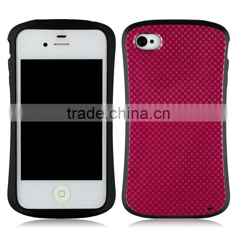 Light Blue mobile phone case with unique Carbon fiber design for iphone4/4s
