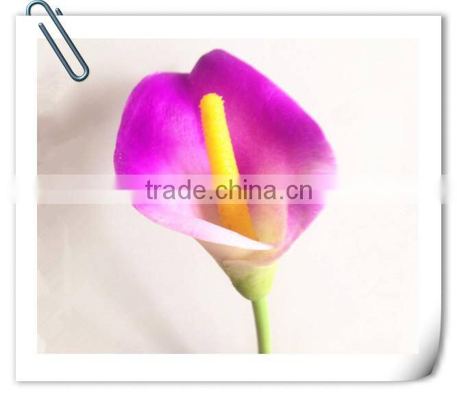 Low price wholesale PU material light green real touch callas flower
