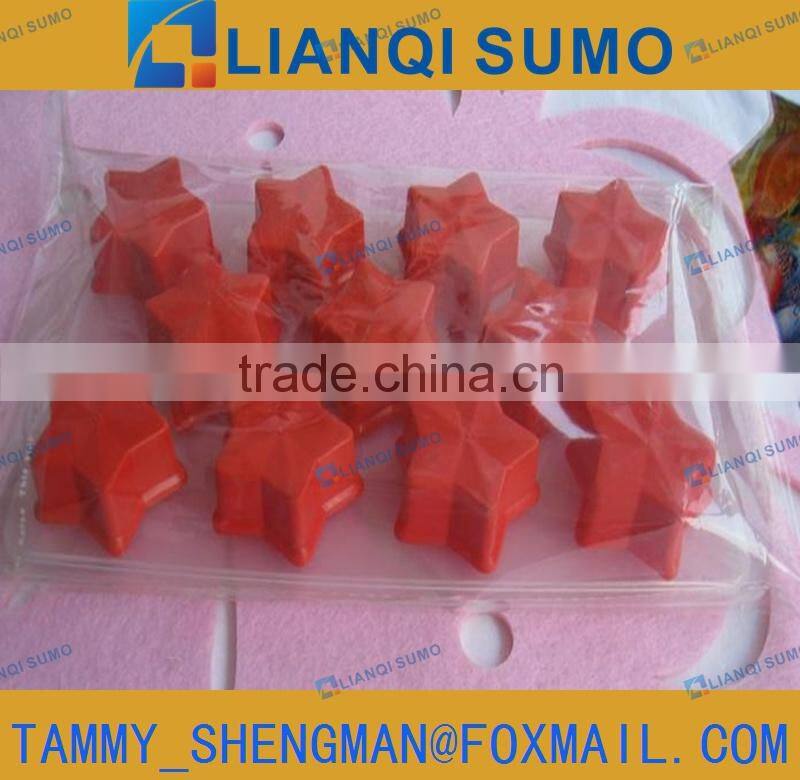 FDA Food Grade TPR+PP Ice Cubes Tray , ice cubes mould , double color star-shaped
