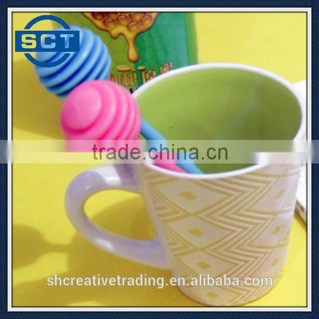 Plastic Long Handle Spiral Head Honey Sugar Dipper Stirrer Stick