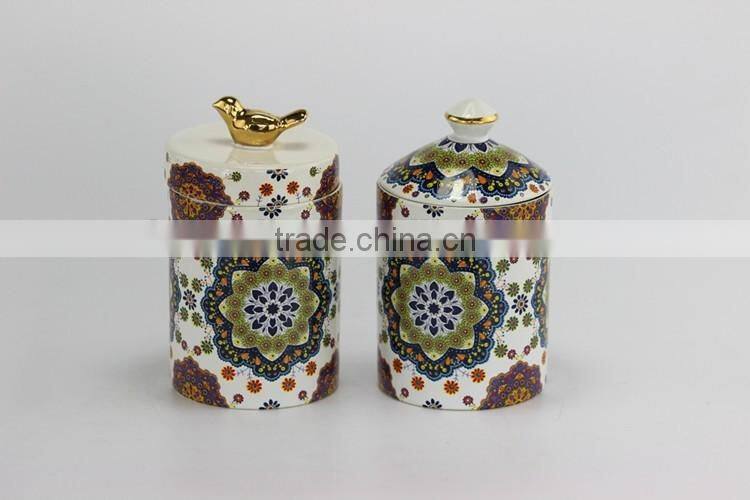 Luxury scented soy wax candle in ceramc jar