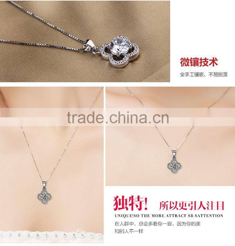 European style Fashion 925sterling silver crytal flower Design Pendant jewellery