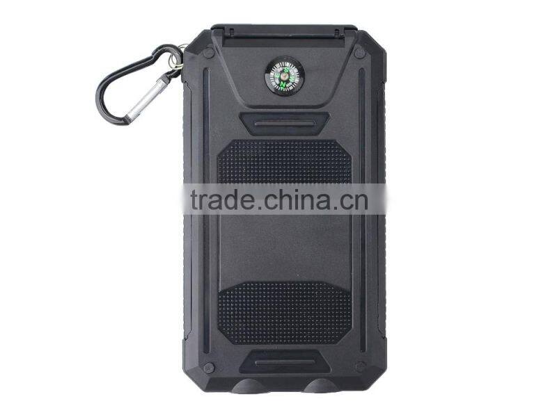 Promotional solar energy mobile phone charger ip67 waterproof power bank 8000mah