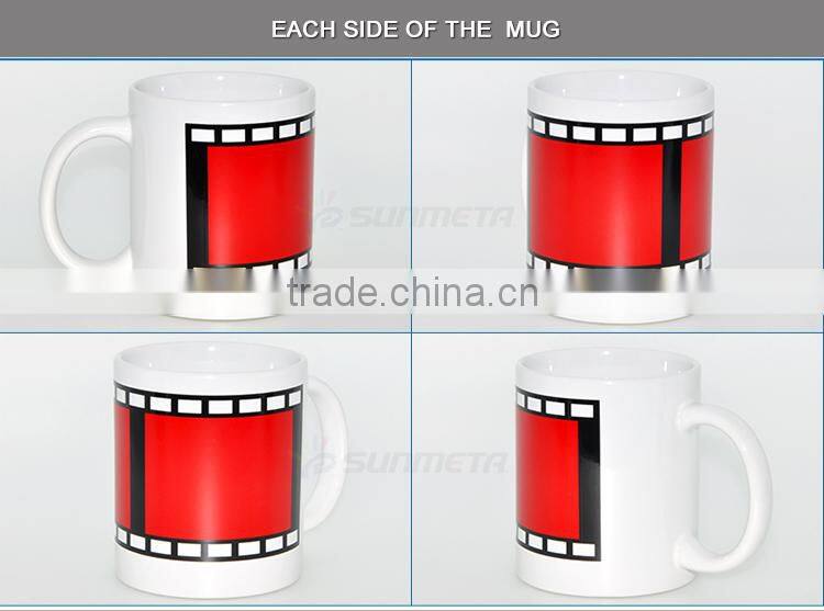 Sunmeta 11OZ sublimation white mug with film color changing At Low Price Wholesale From Sunmeta
