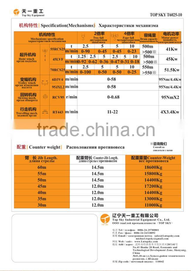 EAC new tower crane for export