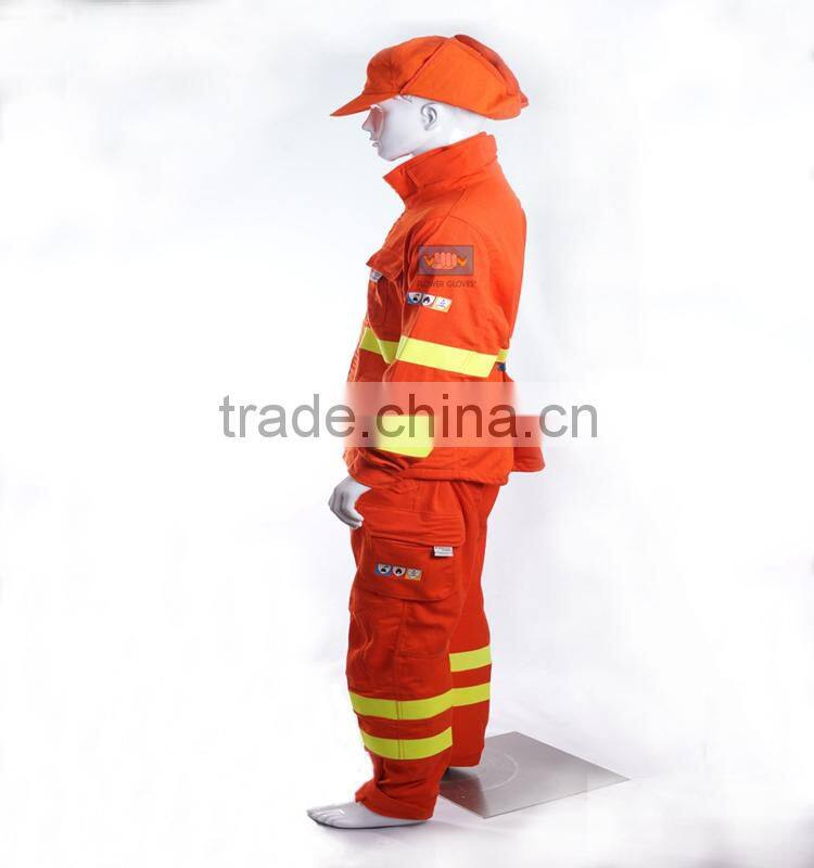 high visibility flame resistant oil rig coveralls with EN ISO 11612