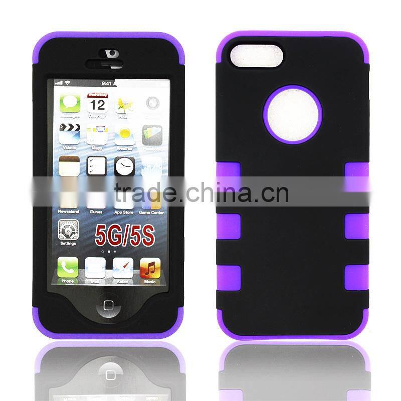 Smart tri-shied bumper case for iPhone 5G 5S factory direct wholesale price