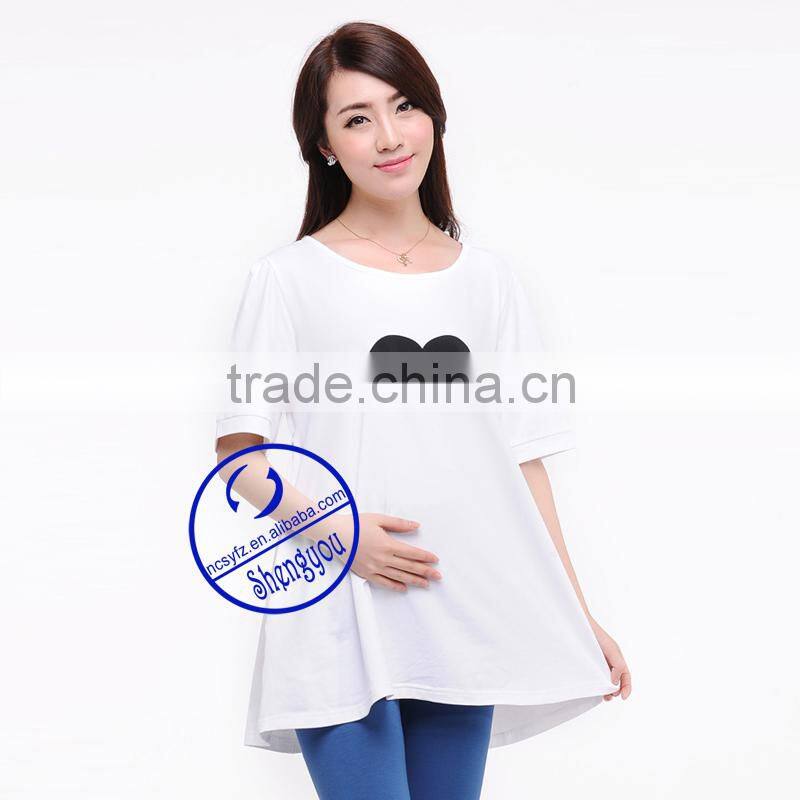 Wholesale fashion design 100 cotton women white matenity clothes