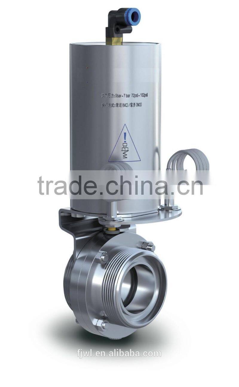 pneumatic sanitary butterfly valve stainless steel Butterfly valve