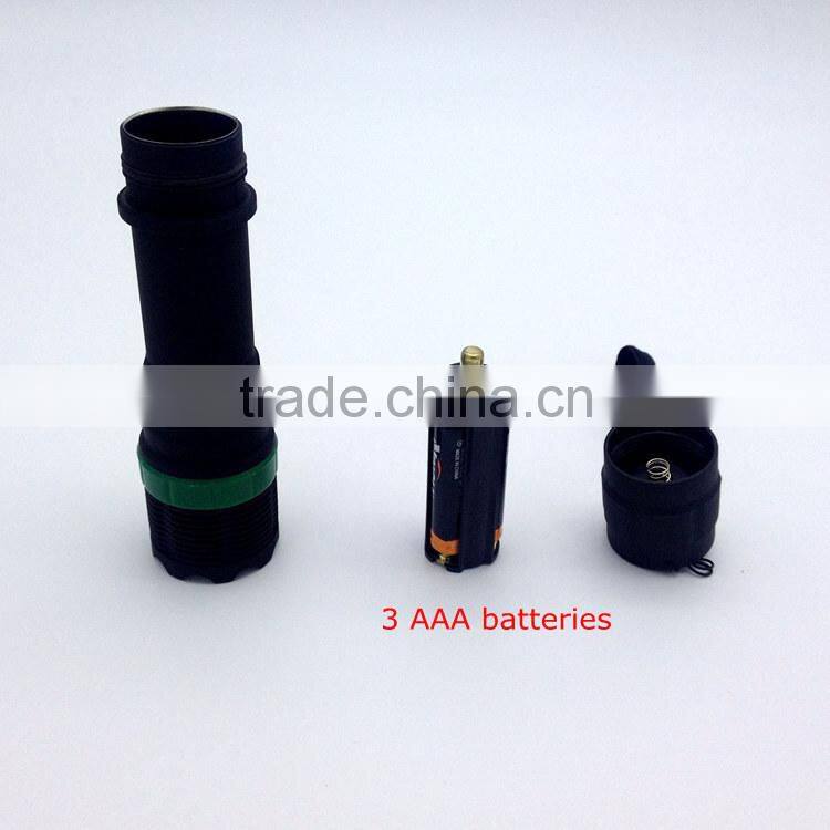 1W powerful led with 3AAA batteries Zoom flashlight