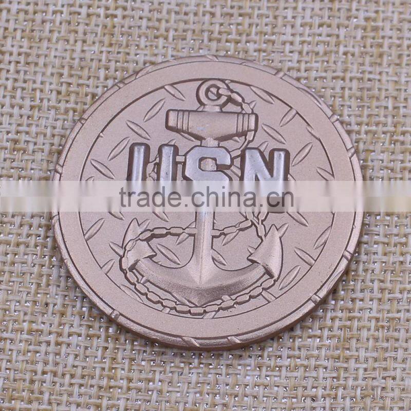 Antique silver souvenir coin/3D challenge coin/ embossed coin for usn