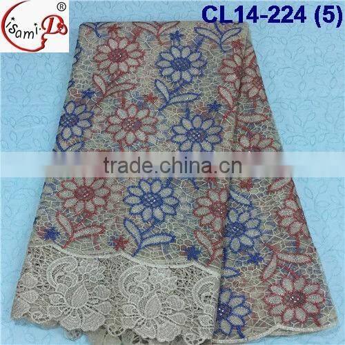CL14-224 High quality beautiful lace fabric, tulle lace fabric for ladies,french lace fabric with flowers