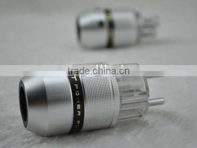 Sonar Quest Aluminum metal Rhodium-plated EU Schuk Power Plug &IEC Connector