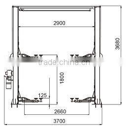 two post one side handle lock release elevator