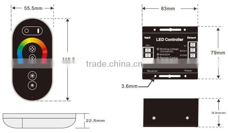 18A/RF LED touch controller