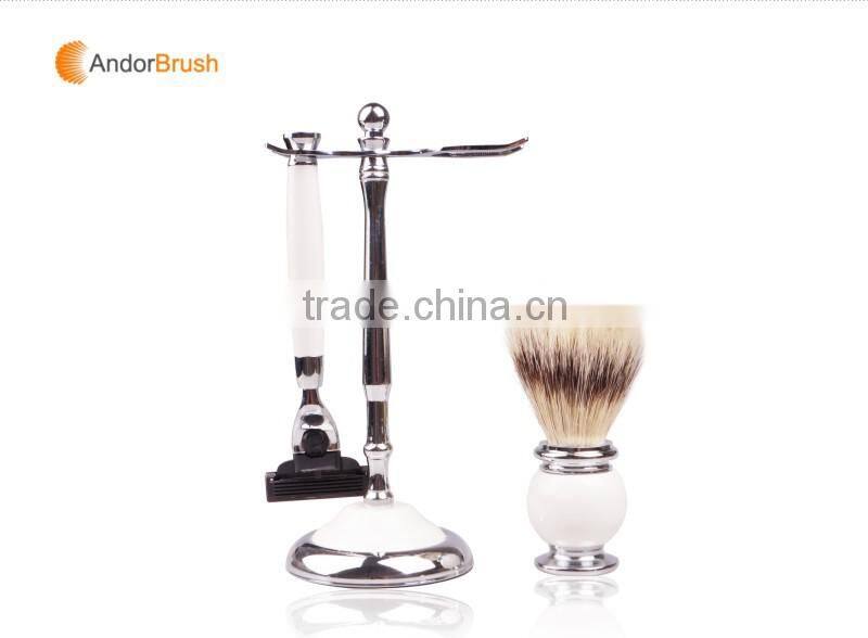 Hot sale silvertip badger hair shaving brush with shaving razor