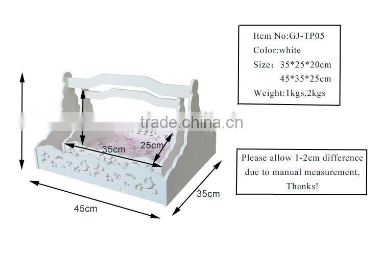 decorative hanging storage basket wood carved picnic gift basket