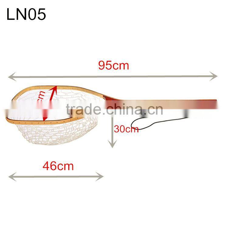 Ghost wooden fly fishing landing net