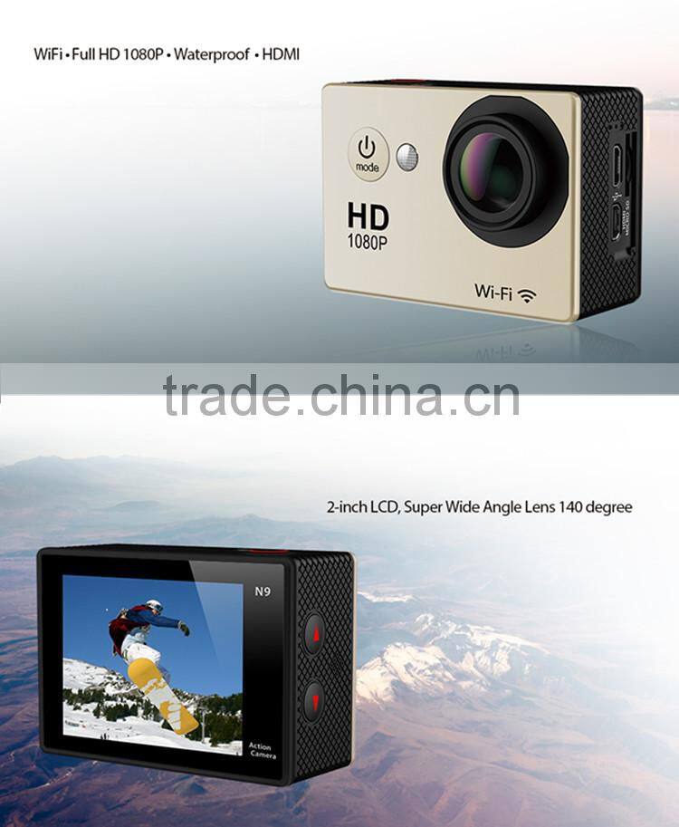 2015 NEW Arrival 1080p HD Sports Cam!Wifi Control 30 Meters Waterproof Action Camera