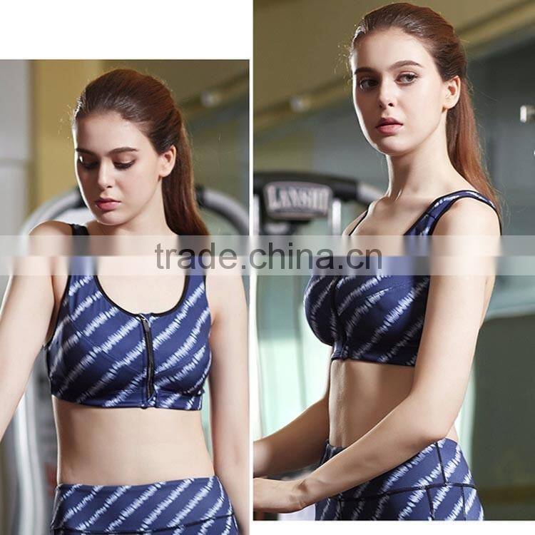 Women's fitness padded Yoga bra quick-drying bra running fashion bra active wear sexy sports bra with zipper