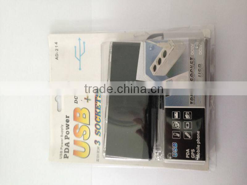 DC to DC Auto cigarette lighter triple socket for iphone4 4s 5