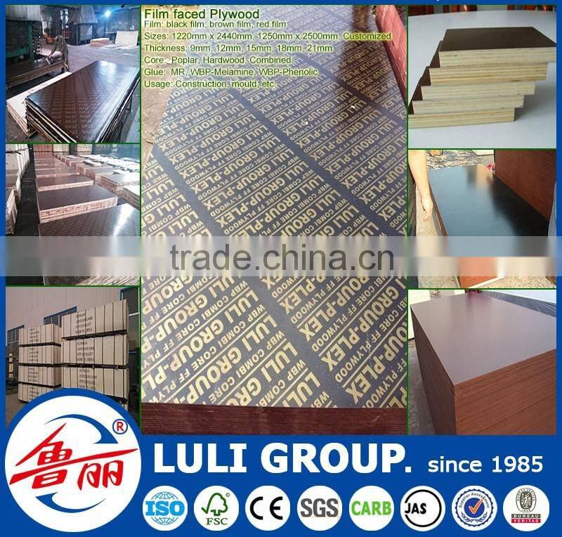 18mm film faced shuttering plywood with eucalyptus core and two time hot press