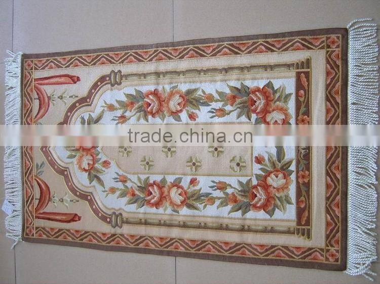 100% polyester pink imitate handmade muslim prayer rug