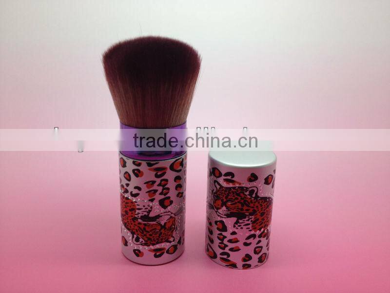 retractable blush brush leapord printed powder brushes makeup cosmetic tools
