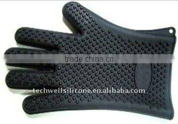 food grade heat resistant five fingers silicone oven mitt