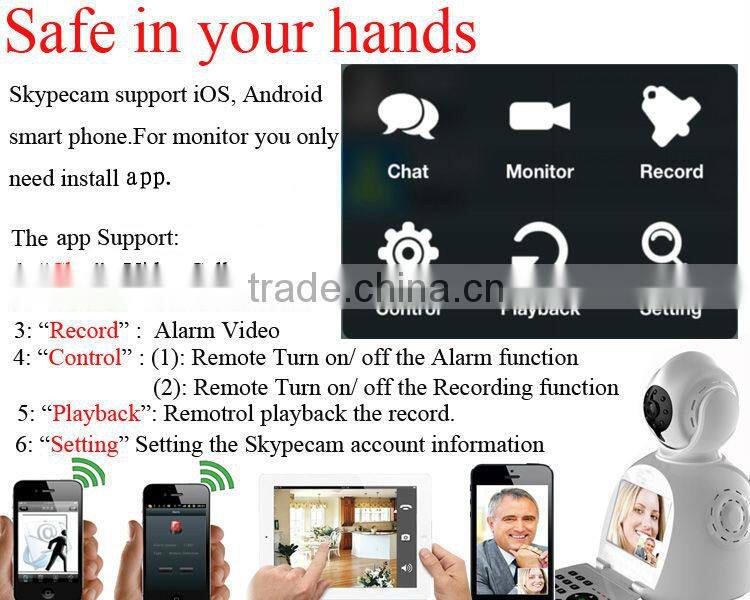3G wireless video camera H.264 Network video calls/Wifi/P2P/3C smart card/ CMOS Sensor /support iPhone/Android/recording/Alarm