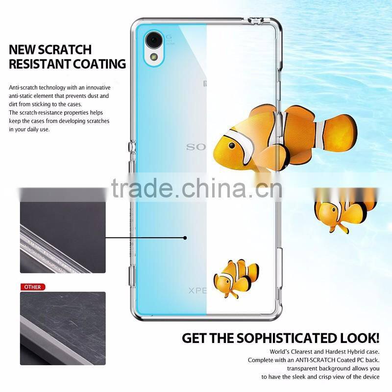 Samco Simple & Clear TPU+PC Bumper Back Cover for Sony Xperia Z3 for Sony Xperia Z3 Transparent Phone Housing