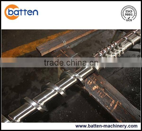 bimetallic recycling single extruder screw and barrel for PE film plastic machine