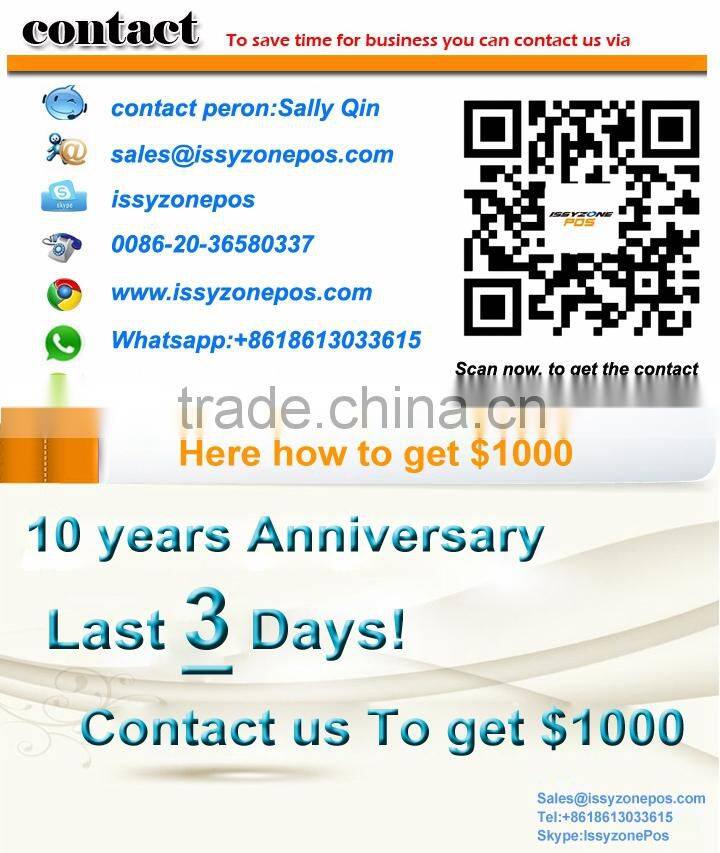 IZP018 9.7" Touch Screen Android Pos System With Embedded Printers Ibutton 3G + WIFI RFID Writer and Reader