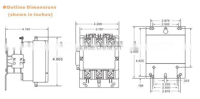 Definite Purpose contactor magnetic contactor AC Contactor(SA-3P-75A-120VAC)
