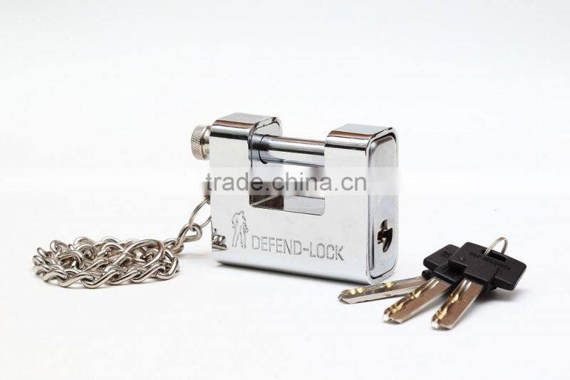 Heavy type Kaba Key with Steel Chain Amour Plated Rectangular Padlock