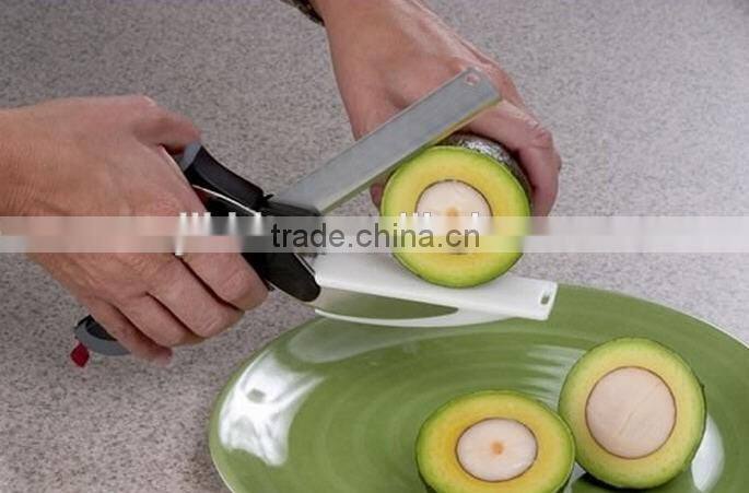 factory wholesales Stainless Steel Clever Cutter 2-in-1 Knife;Chopping Knife Cutting Board Clever Cutter Kitchen Scissor