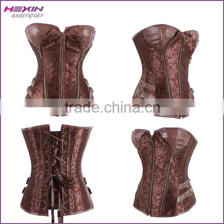 Vintage Striped Underbust Bustless Corset Steampunk With Buckle