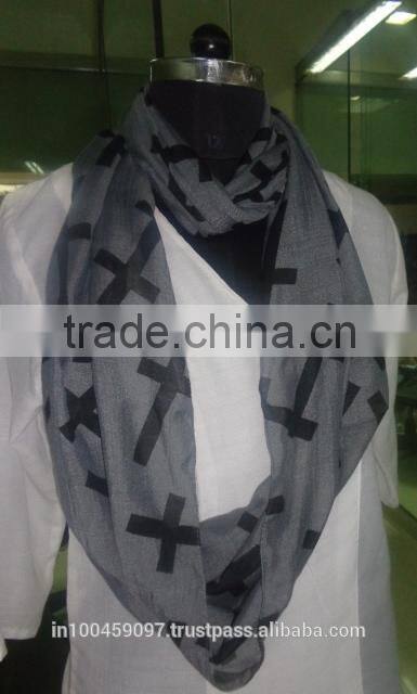 polyester printed snood scarf.