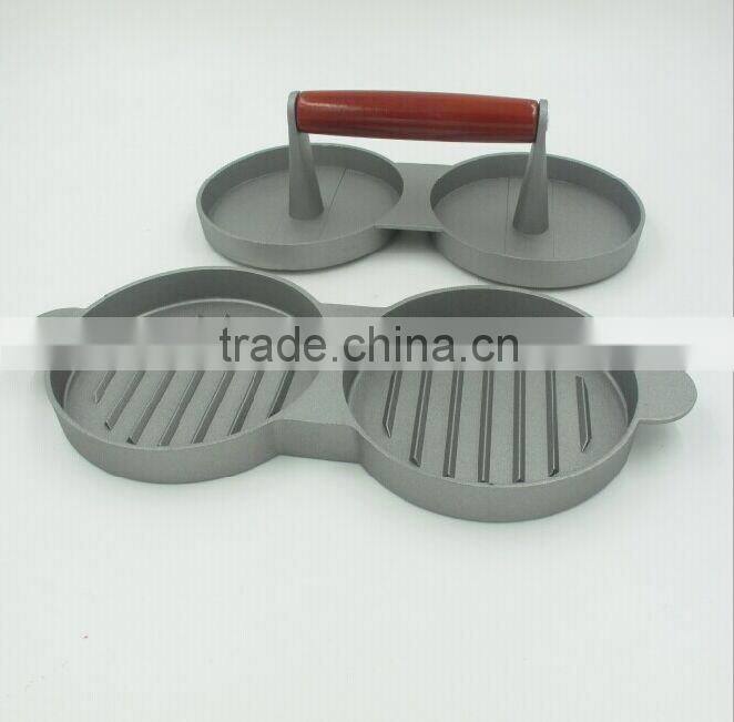 Aluminum Double Burger Press Hamburger Patties Maker Meat Press