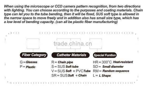 Two branches Guide Light Optical Fiber, Guide Light From Light Source, Two Lighting Point